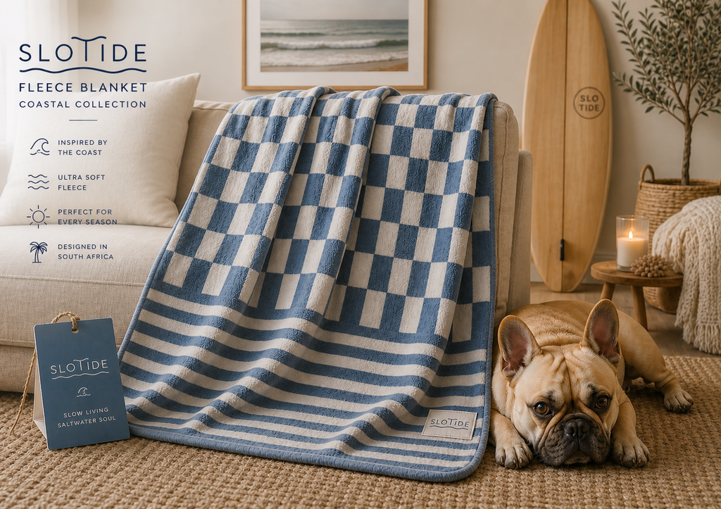 Coastal Check Blanket – Blue
