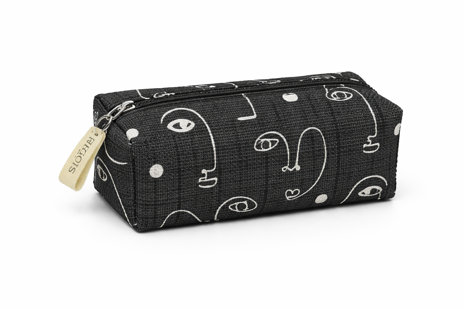 Geo Black Mini Zip Pouch