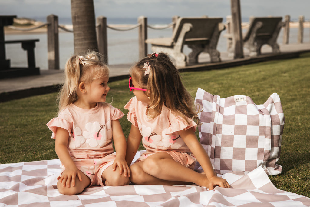 Pink Blocks Picnic Blanket