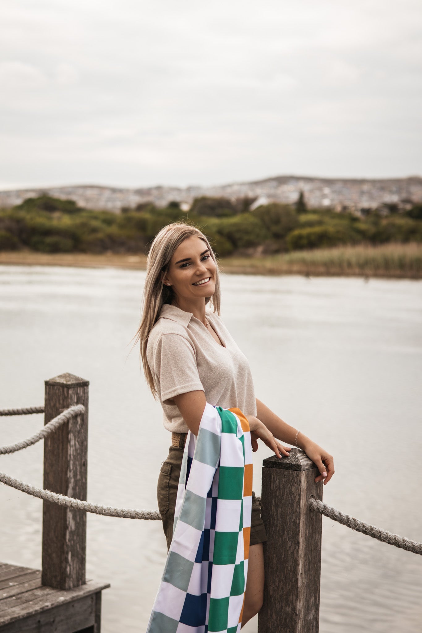 Coastal Blocks Beach Towel