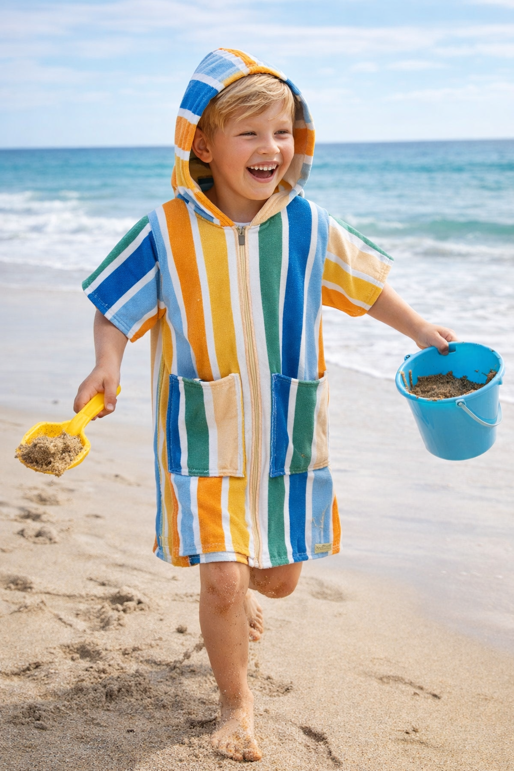 Coastal Stripes Hooded Towel