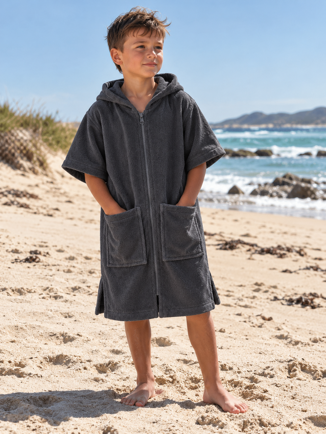 Coastal Charcoal Hooded Towel