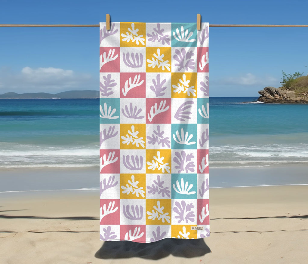 Corral Blocks Beach Towel