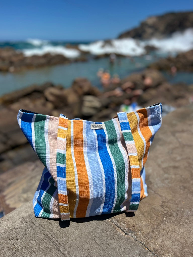 Coastal Stripes Beach Bag